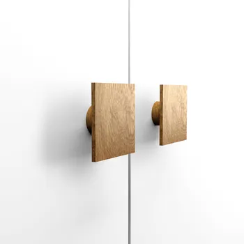 3" Square Wooden Drawer Pulls from Natural Wood